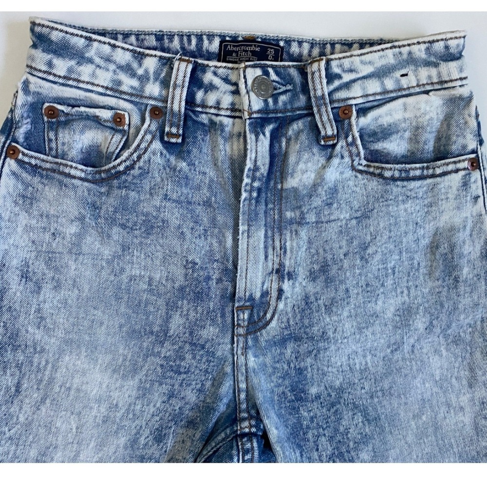 Abercrombie & Fitch Simone High Rise Slim Blue Acid Wash Jeans Size 25 0R - Picture 11 of 11